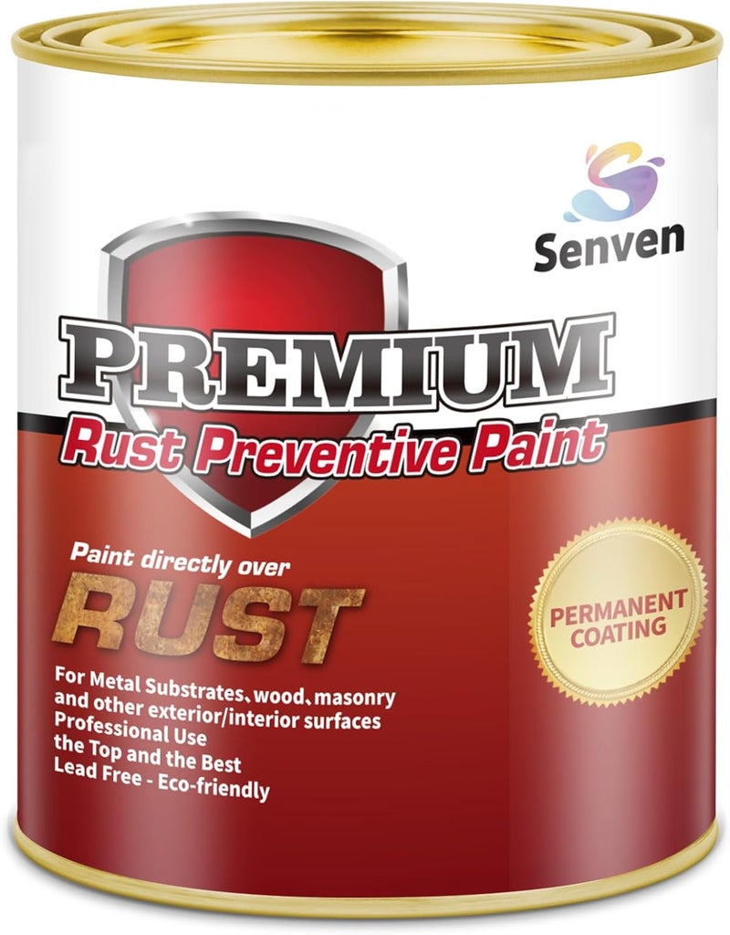 SENVEN Rust-Stop and Corrosion Permanently Rust Preventive Coating Anti-Rust Automotive Rust Reformer for Metal & Seal, Rust Converter Non-Porous Protective Barrier High Gloss White Metallic Paint 35 Fl Oz - Image 1